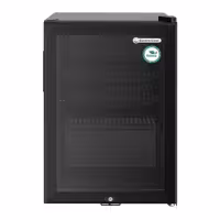 GASTRO-COOL | Chłodziarka minibarowa – 430 mm – 62 L – od +2 do +10 °C – z 1 drzwiami szklanymi – czarna