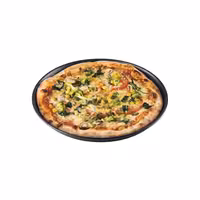 (10 kom) Pleh za pizzu - plavi čelik - Ø 260 mm - Visina: 25 mm - crni premaz