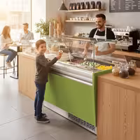 Ice Cream Display Freezer | LIAM - 1310mm - with LED lighting - for 10 x 5 litres Napoli pans - Light Green - Static cooling