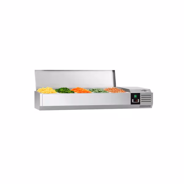 Nadstawka chłodnicza do na dodatki PREMIUM - 1200x335mm - 5x GN 1/4 - Czarna front