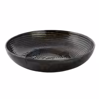 (6 adet) METALLIC - Çukur Tabak - Porselen, Ø260mm, Oluklu/Kanallı Yüzey, Yeşil