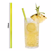 (50 adet) Cam Pipet - 230mm - ø 8mm - düz - Neon Sarı - dahil 1 Naylon Temizlik Fırçası