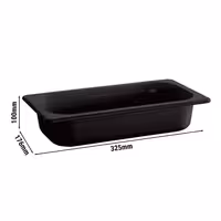 (6 pcs) Melamine Gastronorm Tray GN 1/3 - ECO - Black - 2.7L - Depth: 100mm