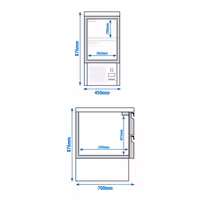 Rashladni pult PREMIUM - 450x700 mm - 102 l - Statičko hlađenje - s 2 ladica