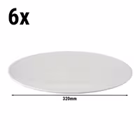 (6 adet) WHITE DELIGHT - Düz Tabak Yuvarlak - Porselen, Ø320mm, Beyaz