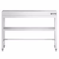 Rozsdamentes acél munkaasztal PREMIUM - 1000x800 mm - alsó polccal & lábösszekötővel