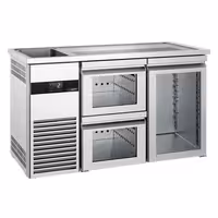Pivski šank PREMIUM - 1550x700 mm - 1 Staklena vrata & 2 Staklene ladice