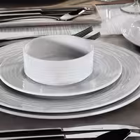 (12 adet) Tatlı / Salata Kasesi - SEA WAVE - Porselen - 350ml - yuvarlak - Ø120mm - Beyaz