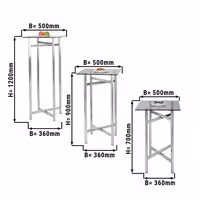(3 pcs) Folding Side Table Set - Height: 700, 900 & 1200mm