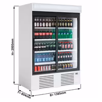 Commercial Beverage Display Fridge - 1385mm - 1300 Litres - with 2 hinged glass doors - LED lighting - digital controller with temperature display - Temperature range 4 to 6 °C