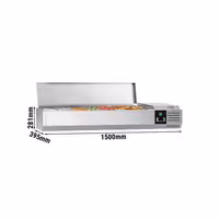 Countertop Prep Well / Refrigerated Topping Unit PREMIUM - 1500x395mm - 6x GN 1/3