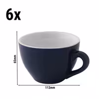 (6 kom) Colors - Šalica za cappuccino - 180 ml - Plava