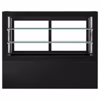 Commercial cake display fridge - 780L - 1610mm - Double glazing - square - black front - with 2 shelves - rear sliding doors - for patisserie - Black