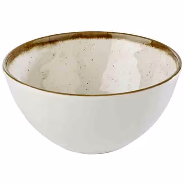 (6 adet) Kase - Melamin - STONE ART - 0,6L - köşeli - 150x150mm - Derinlik:75mm - Beyaz/Kahverengi