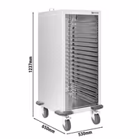 Inox kolica s vodilicama za pekarske plehove - za 18 plehova 600x400 mm - kotači Ø 125 mm (2 s kočnicom)