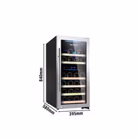 Commercial Wine Fridge - Dual Zone - 100L - max. 33 bottles - Stainless Steel Door