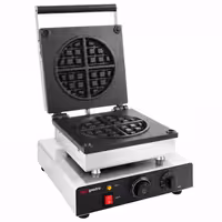 Commercial Waffle Maker - Single - Manual - 1,75 kW - Shape: American waffle - Teflon-coated baking plates