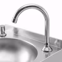Hand Wash Sink – with tap, soap dispenser, knee-operated control and rim