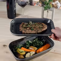 (6 adet) Gastronorm Küvet GN 1/2 - Melamin - EMMA - 3,5L - köşeli - 325x265mm - Derinlik:75mm - Gri