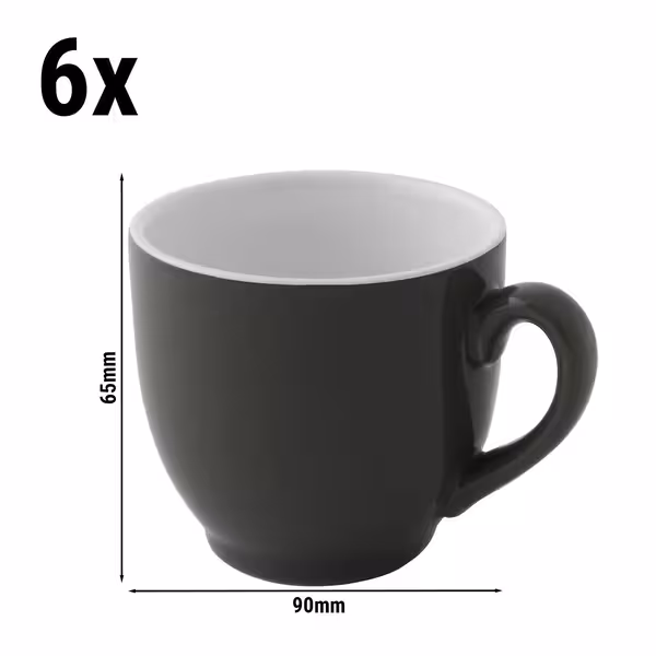 (6 kom) Colors - Šalica za kavu - 140 ml - Siva