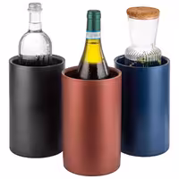 Posuda za hlađenje boce - LEVANTE - Inox - vanjski Ø 120 mm - Visina: 200 mm - Crna - s dvostrukim stijenkama