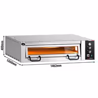 Electric Deck Pizza Oven Power - Single Deck - Refractory Stone Deck - 9 x Ø 34cm (13.4") - 230V 3 Phase - Mechanical Controls - up to 450°C