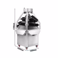 Konični zaokruživač tijesta - za tijesto za pizzu i kruh - 1,5 kW - Raspon težine: ~100–600 g - 1000x1000 mm - max. 2500 kom/h