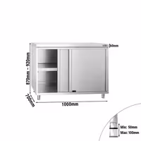 خزانة قاعدية ستانلس ستيل PREMIUM - 1000x700mm - أبواب منزلقة