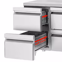 Rashladni pult PREMIUM - 1400x700 mm - 281 l - Ventilirano hlađenje - s 4 ladica - Podignuti rub