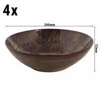 (4 pcs) Bowl - Vittoria - Stoneware - Ø 240mm - Brown