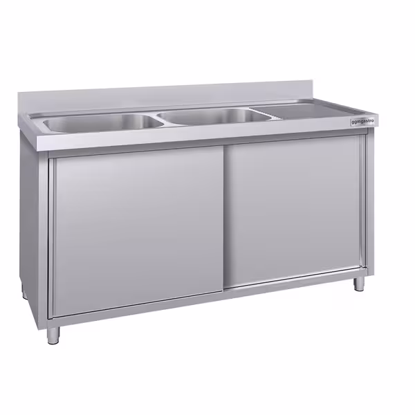 Sudoper s ormarićem ECO - inox - 1800 x 700 mm - sa 2 korita - korita lijevo