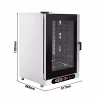 Commercial Electric Combi Oven - Digital Controls - 10x GN 1/1 or 10x EN 600x400 - incl. Automatic washing system, Wi‑Fi & USB, Humidity control