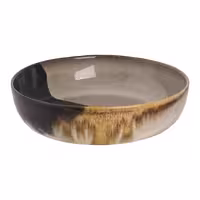 (6 adet) AQUAREL - Çukur Tabak - Stoneware, Ø220mm, Bej / Mavi