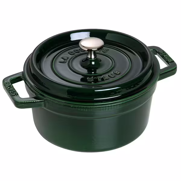 STAUB | Cocotte Round Enamelled Cast Iron Casserole Dish – Ø 180 mm – Basil Green