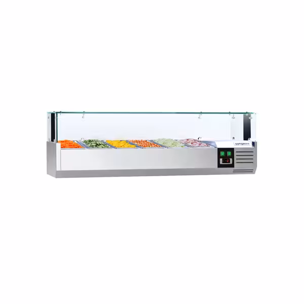 Nadstawka chłodnicza do na dodatki PREMIUM - 1400x335mm - 6x GN 1/4 - z oświetleniem LED