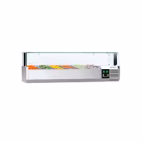 Countertop Prep Well / Refrigerated Topping Unit PREMIUM - with LED Lighting - 1400x335mm - 6x GN 1/4