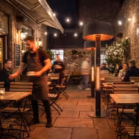 Freestanding Patio Heater with Round Reflector - 3 kW - with Remote Control & Timer
