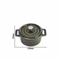 STAUB | Mini Cocotte Round Enamelled Cast Iron Casserole Dish – Ø10 cm – Basil Green