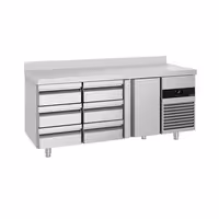 Commercial Counter Fridge PREMIUM - 1865x700mm - with 1 door - 6 drawers - with upstand - capacity 474 litres