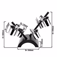 Cutlery Cylinder Holder - 360x200mm - Height: 590mm - Stainless steel - incl. 5 stainless steel holders - removable cutlery container - Black