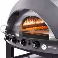 Gas Deck Pizza Oven - Single Deck - 9 x Ø30cm - Mechanical Controls - Anthracite - up to 400°C - with Base frame
