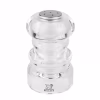 (6 pieces) PEUGEOT | NANCY Salt Shaker Set – Clear Acrylic, Stainless Steel Top – H 90 mm