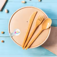 (300 pcs) Food Lidding Tray Paperboard - 185mm - Round - Brown