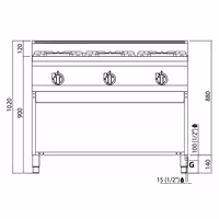Gasherd - 31 kW - 3 Brenner