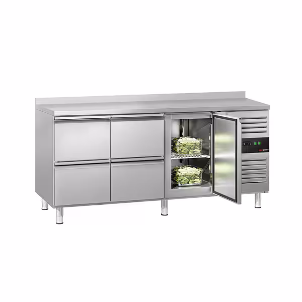 Balcão refrigerado ECO - 1795 x 700 mm - com 1 porta - 4 gavetas - com rebordo