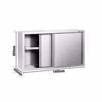 خزانة حائط ستانلس ستيل PREMIUM - 1400x400mm - مع باب انزلاقي - ارتفاع 800 mm