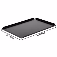 (5 unid) Bandeja de apresentação - Alumínio anodizado - 500x100x10mm - Preto - retangular
