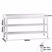 RST-työpöytä PREMIUM - 1800x700 mm - alatasolla & välitasolla