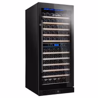 Commercial Wine Fridge - Stainless Steel - Dual Zone - 350L - max. 116 bottles