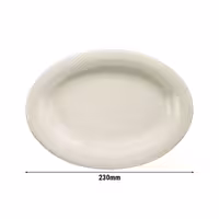 (12 adet) SEMPRE - Düz Tabak - Oval - Porselen, 230x230mm, Krem